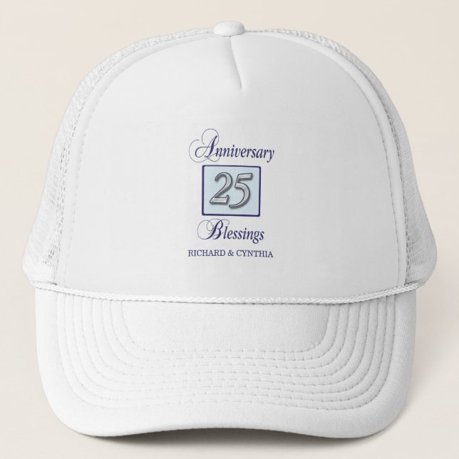 25th Anniversary in Blue and Silver Trucker Hat (Front)