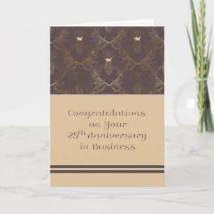 25th Anniversary in Business, Elegant Design Card