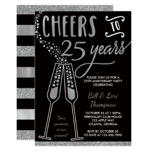25th wedding anniversary invitations zazzle uk