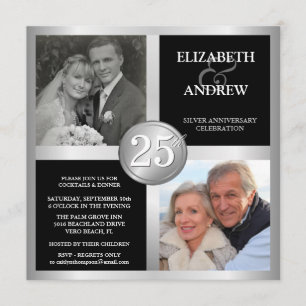 25th Anniversary Invitations with 2 Photos