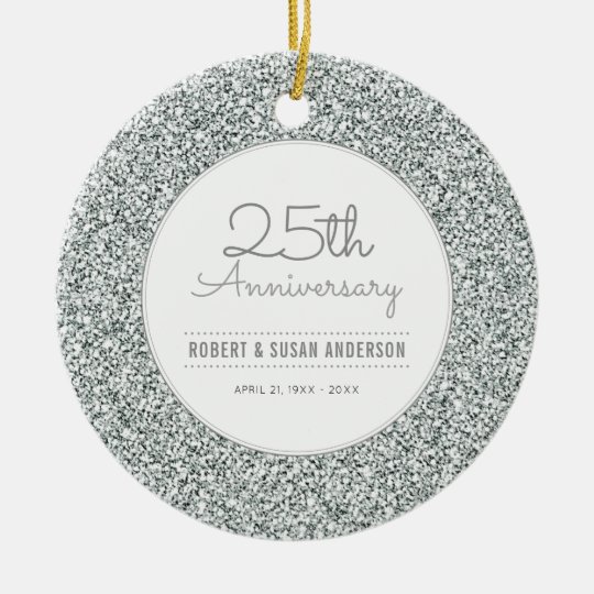 silver anniversary christmas ornament