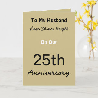 25th Anniversary Love Card for Husband.