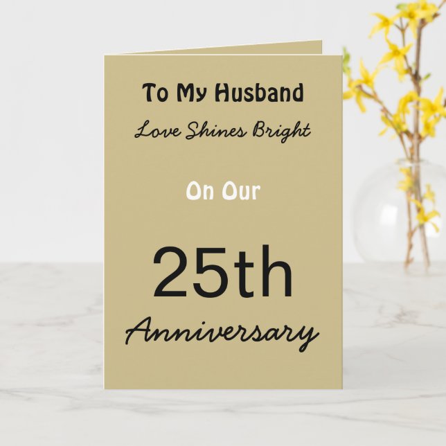 25th Anniversary Love Card for Husband. (Yellow Flower)