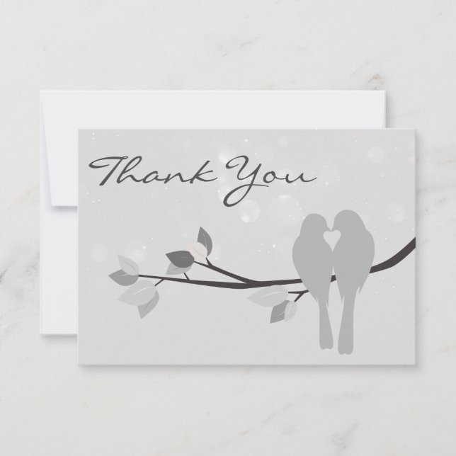 25th Anniversary Lovebirds Thank You Card (Front)
