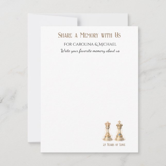 25th Anniversary Memory Cards Elegant Gold (Front)