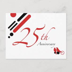 25th Anniversary (mod birds) Postcard