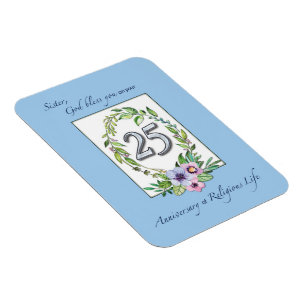 25th Anniversary of Catholic Nun Wreath and Silver Magnet