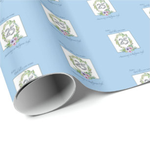 25th Anniversary of Catholic Nun Wreath and Silver Wrapping Paper