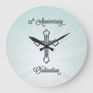 25th Anniversary of Ordination, Round, Gift Large Clock