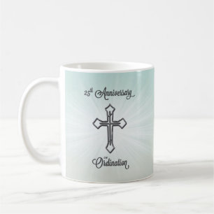 25th Anniversary of Ordination, Silver Cross Coffee Mug