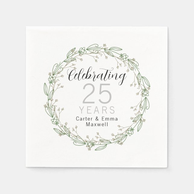 25th Anniversary Paper Napkins (Front)
