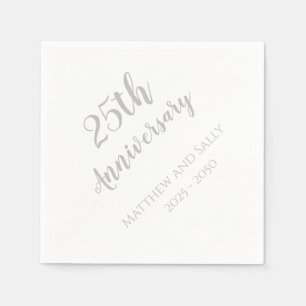 25th Anniversary Paper Party Napkins