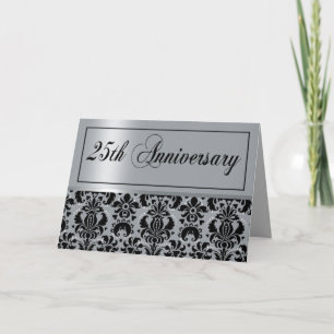 25th Anniversary Party (Chaucer/silver black) Invitation