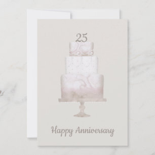 25th Anniversary Party Custom Cake  Invitation