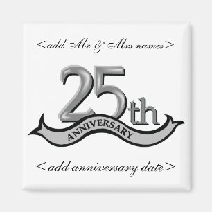 25th Anniversary Party Favours Magnet