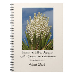 25th Anniversary Party Guest Book, Blooming Yucca Notebook