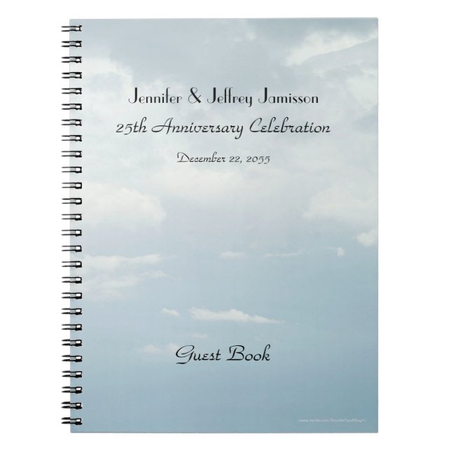 25th Anniversary Party Guest Book, Sky & Clouds Notebook (Front)
