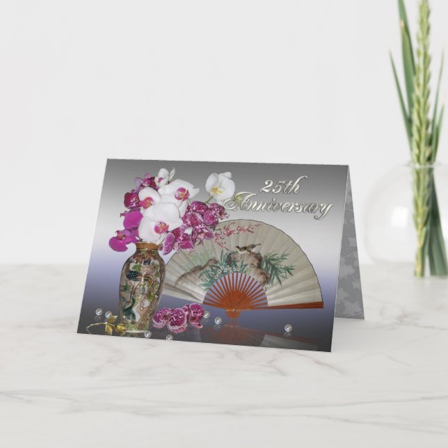 25th anniversary party invitation Asian still life (Front)