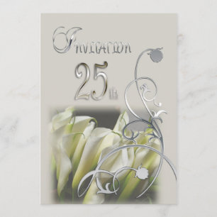25th Anniversary Party Invitation - Calla Lilies