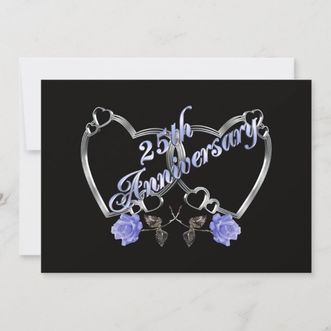25Th anniversary party invitation silver (Front)