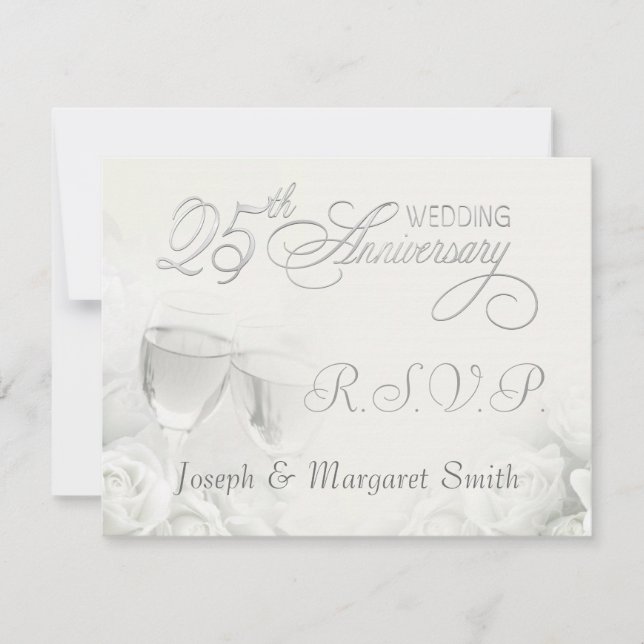 25th Anniversary Party - RSVP Reply Cards (Front)