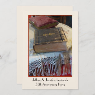 25th Anniversary Party Vintage Bible Invitation