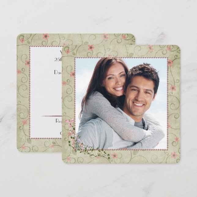 25th Anniversary Party with Photo  Invitation (Front/Back)