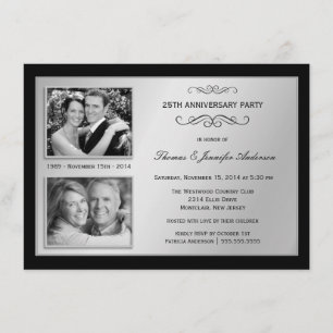 25th Anniversary Past & Present Photo Invitations
