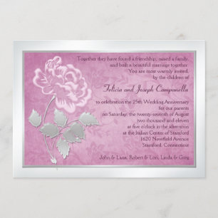 25th Anniversary Pink Peony Invitation