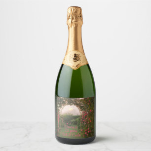 25th Anniversary Rose Trellis Sparkling Wine Label