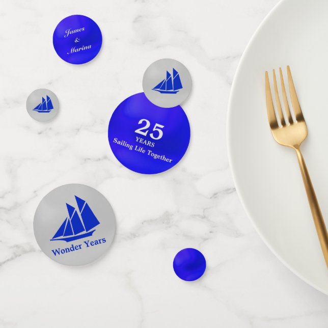 25th Anniversary Sailing Life Together Confetti (Group)