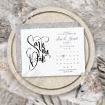 25th Anniversary Save the Date Calendar Love Heart Announcement Postcard<br><div class="desc">This pretty 25th anniversary save the date card features a calendar and pretty silver love heart highlighting your special date. The reverse features silver heart confetti. TO MOVE THE HEART: In the personalisation section, scroll down and click the button 'Edit using Design Tool' to customise further. You will be in...</div>