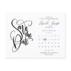 25th Anniversary Save the Date Calendar Love Heart