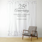 25th Anniversary Silver Heart Photo Booth Backdrop