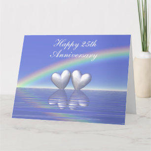 25th Anniversary Silver Hearts Card