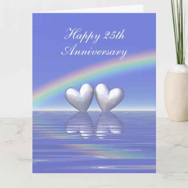 25th Anniversary Silver Hearts Card (Front)