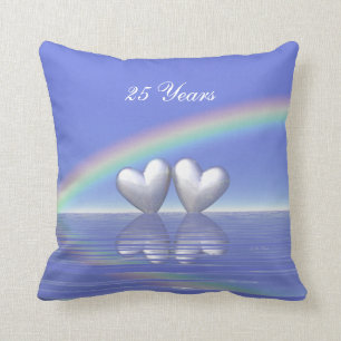 25th Anniversary Silver Hearts Cushion