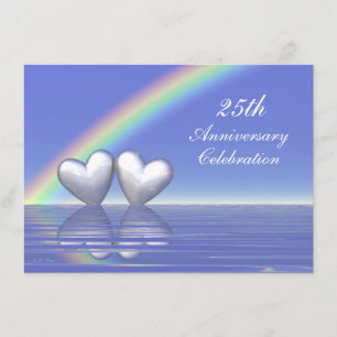 25th Anniversary Silver Hearts Invitation