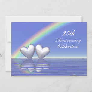 25th Anniversary Silver Hearts Invitation