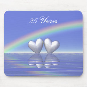 25th Anniversary Silver Hearts Mouse Mat