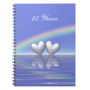 25th Anniversary Silver Hearts Notebook