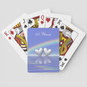 25th Anniversary Silver Hearts Playing Cards