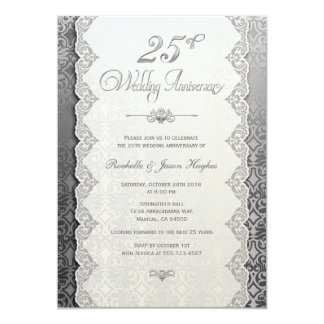  Silver  Wedding  Anniversary  Invitations  Announcements  