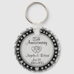 25th Anniversary Silver Keychain