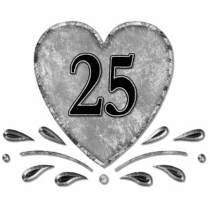 25th Anniversary - Silver Keychain Photo Sculpture Key Ring