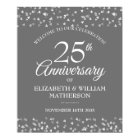 25th Anniversary Silver Love Hearts Welcome Sign