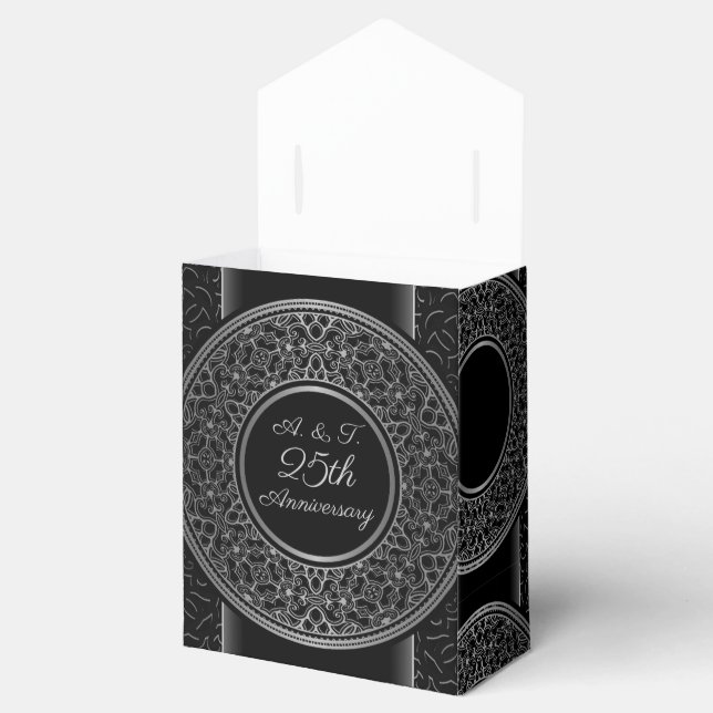 25th Anniversary Silver Medallion Tent Favour Box (Opened)