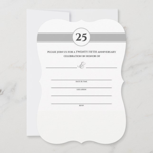 25th Anniversary Silver Monogram Card (Front)