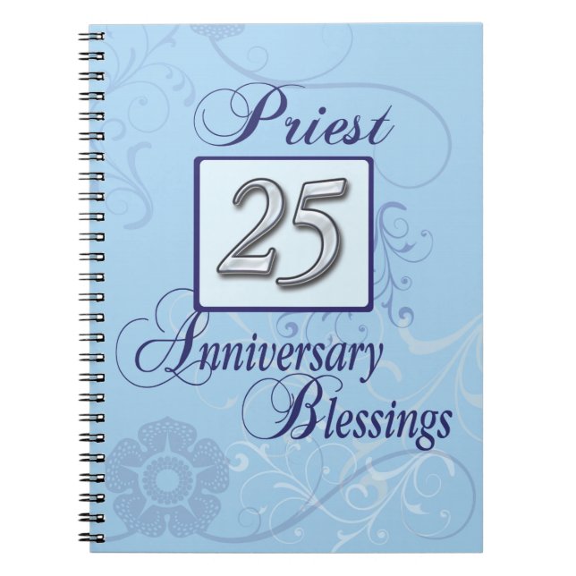 25th Anniversary Silver Number on Blue Notebook (Front)