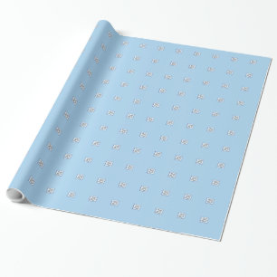 25th Anniversary Silver Number on Blue Wrapping Paper